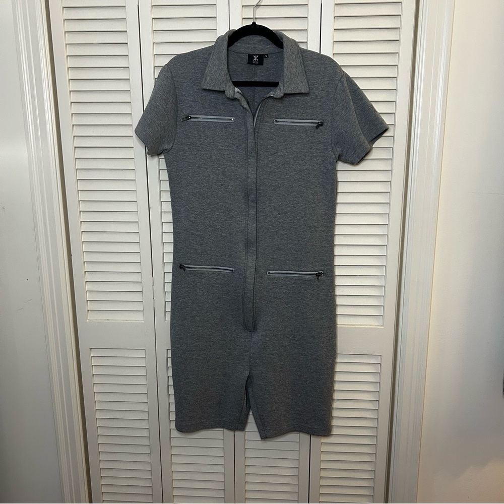 Onepiece Gray Zip-Up Jumpsuit